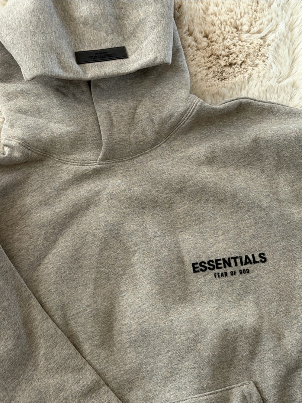 Essentials Light Gray Men's Hoodie - Picture 4 of 5